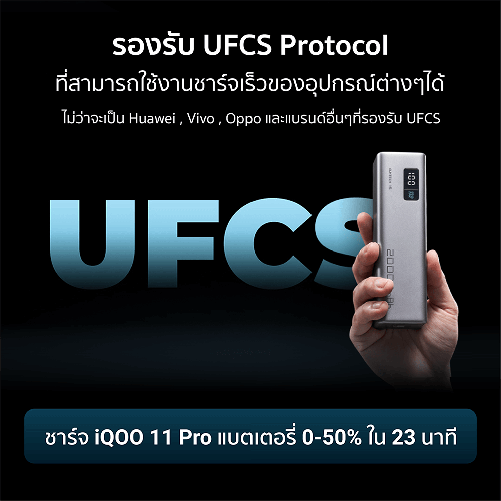 แบตเตอรี่สำรอง CUKTECH PB200 20000 MAH CE สีเทา จ่ายไฟรวมสูงสุด 85W_9